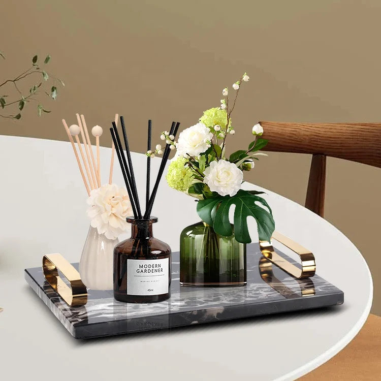Visualização - Bandeja Decorativa Em Mármore Natural