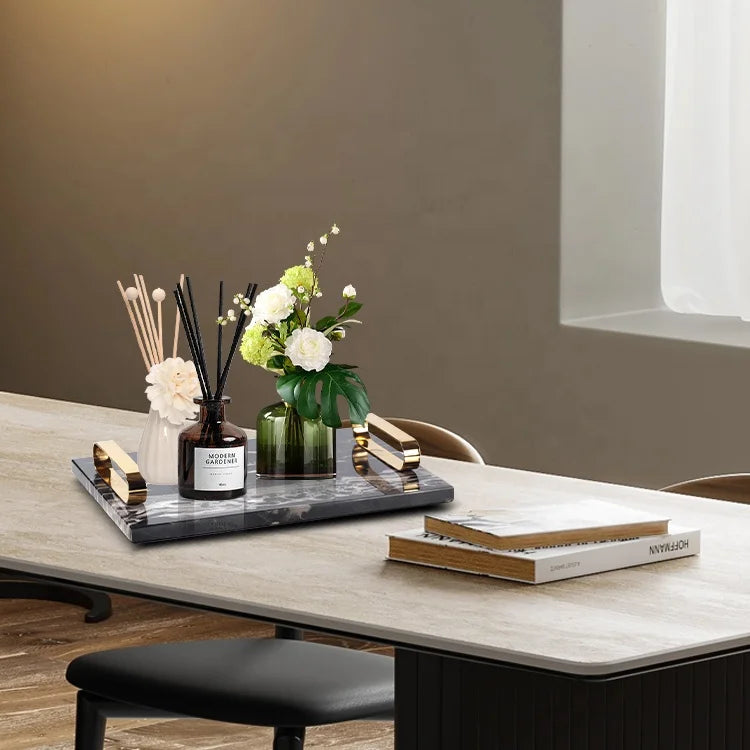Visualização - Bandeja Decorativa Em Mármore Natural