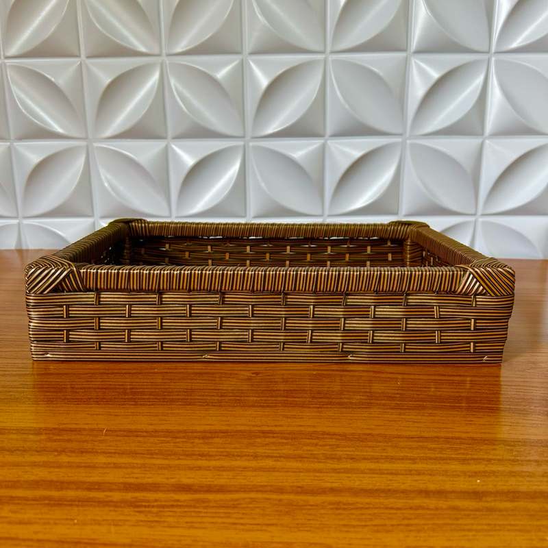 Visualização - Bandeja Decorativa Organizadora De Fibra Sintética