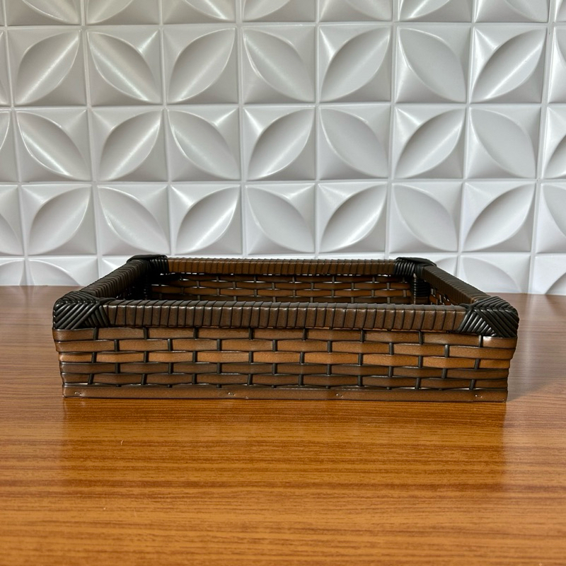 Visualização - Bandeja Decorativa Organizadora De Fibra Sintética