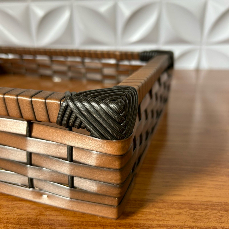 Visualização - Bandeja Decorativa Organizadora De Fibra Sintética