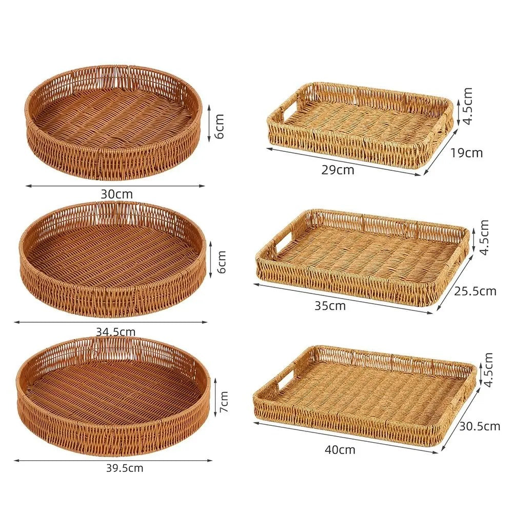 Visualização - Bandeja Decorativa de Vime Sintético