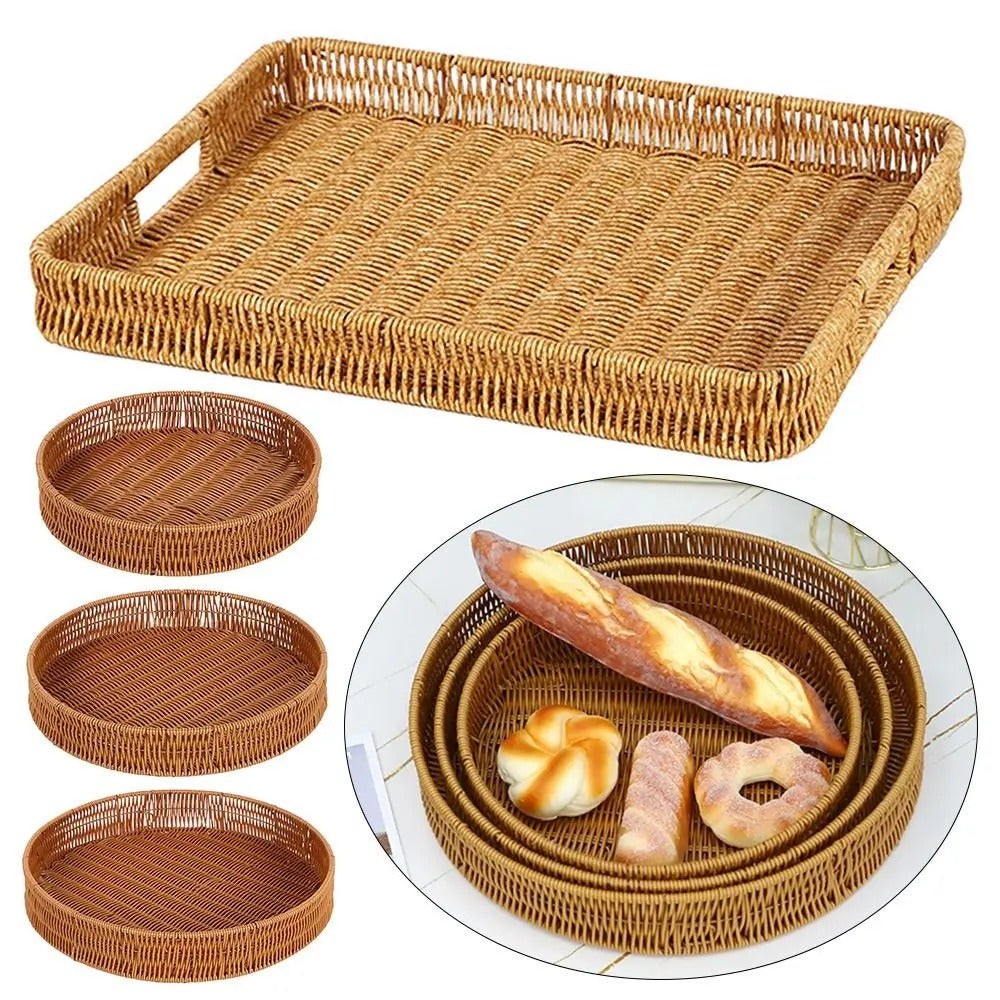 Visualização - Bandeja Decorativa de Vime Sintético