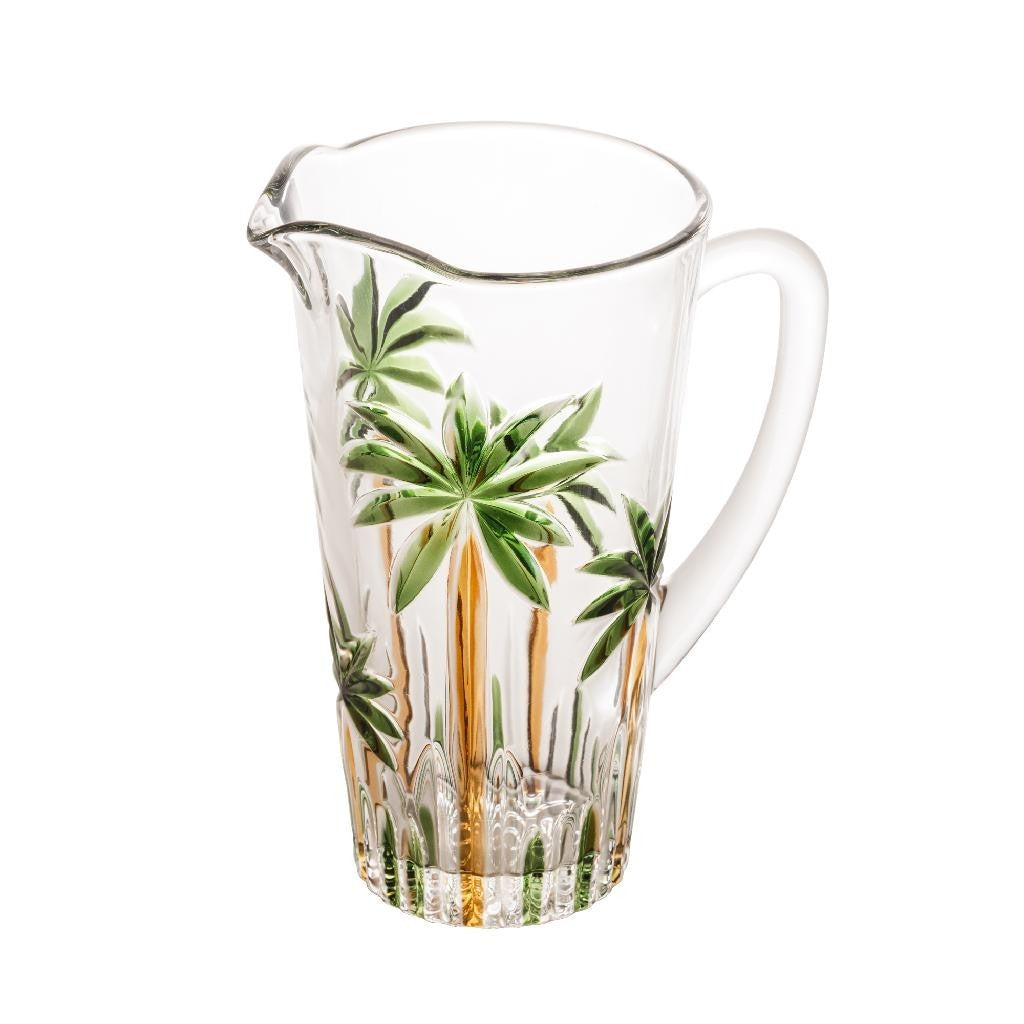 Visualização - Conjunto Jarra 1,2L Com 6 Copos 330ml De Cristal Palm Tree Wolff