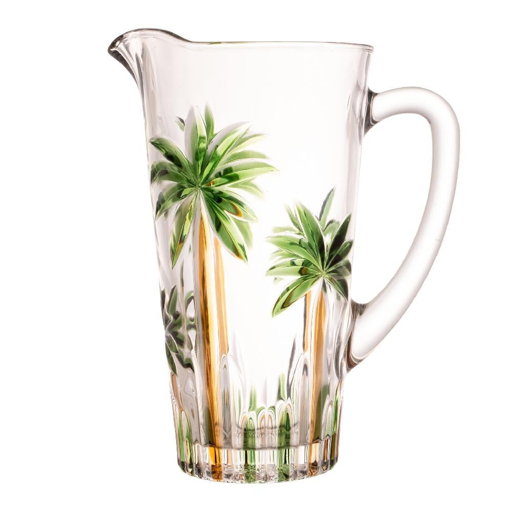 Visualização - Conjunto Jarra 1,2L Com 6 Copos 330ml De Cristal Palm Tree Wolff