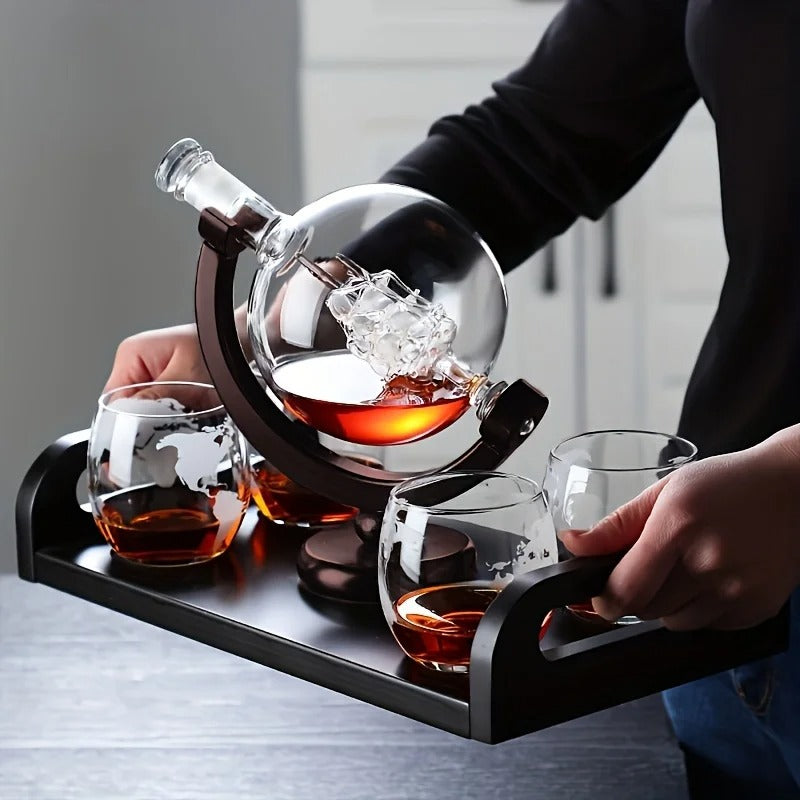 Visualização - Decanter de Whisky Globo De Vidro