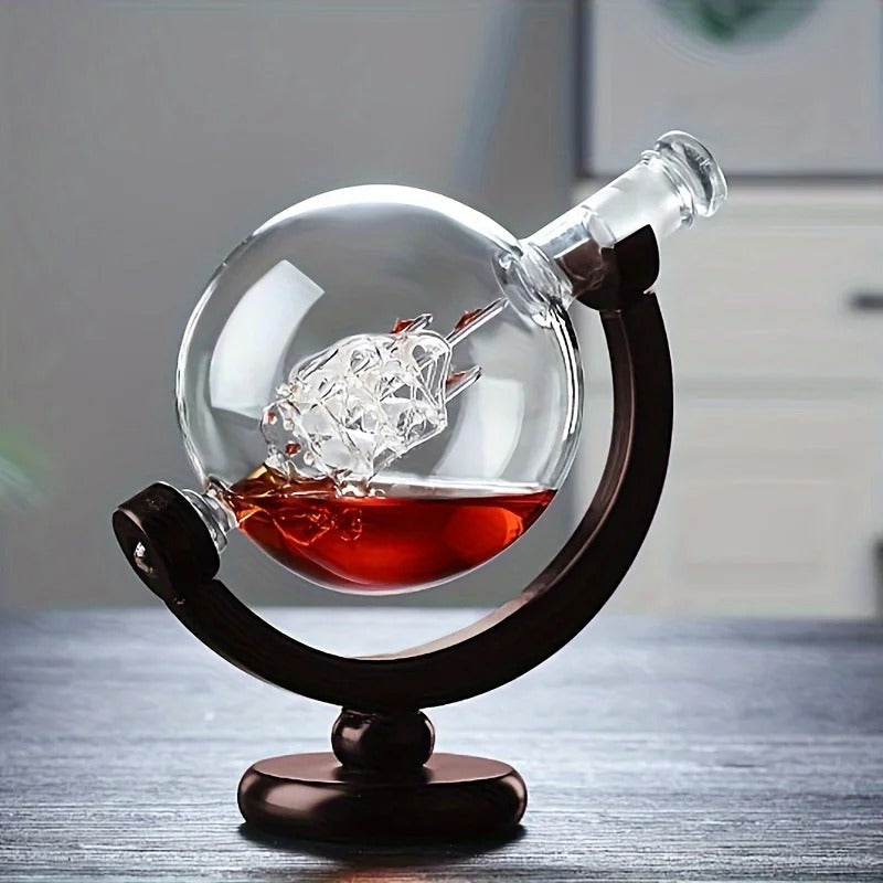 Visualização - Decanter de Whisky Globo De Vidro