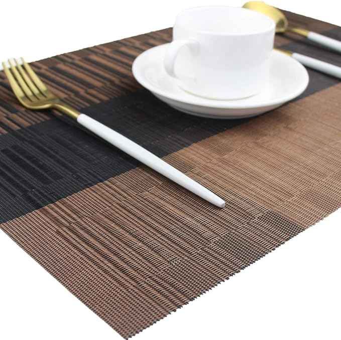 Visualização - Jogo Americano Retangular KoriHome 6 Peças PVC Estilo Europeu
