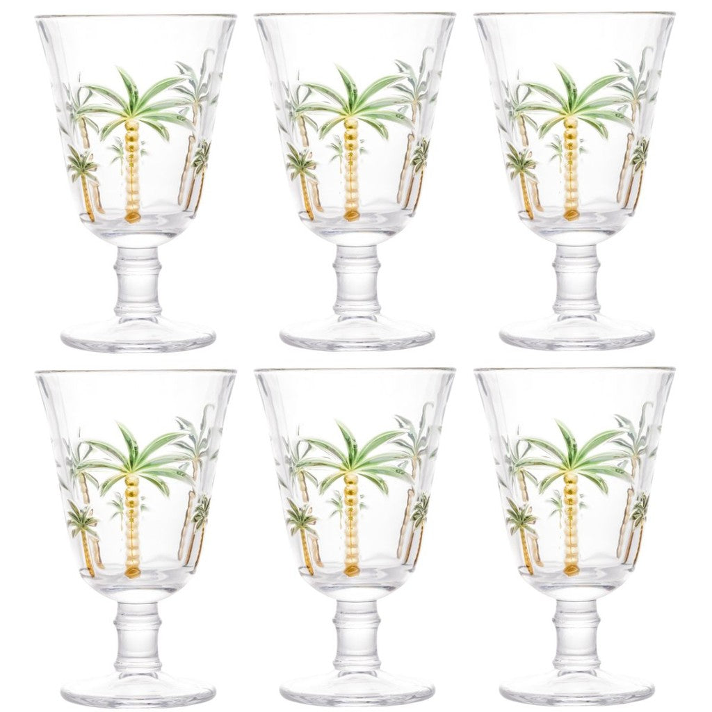 Visualização - Jogo de Taças de Cristal 6 Peças Palm Tree 240ml