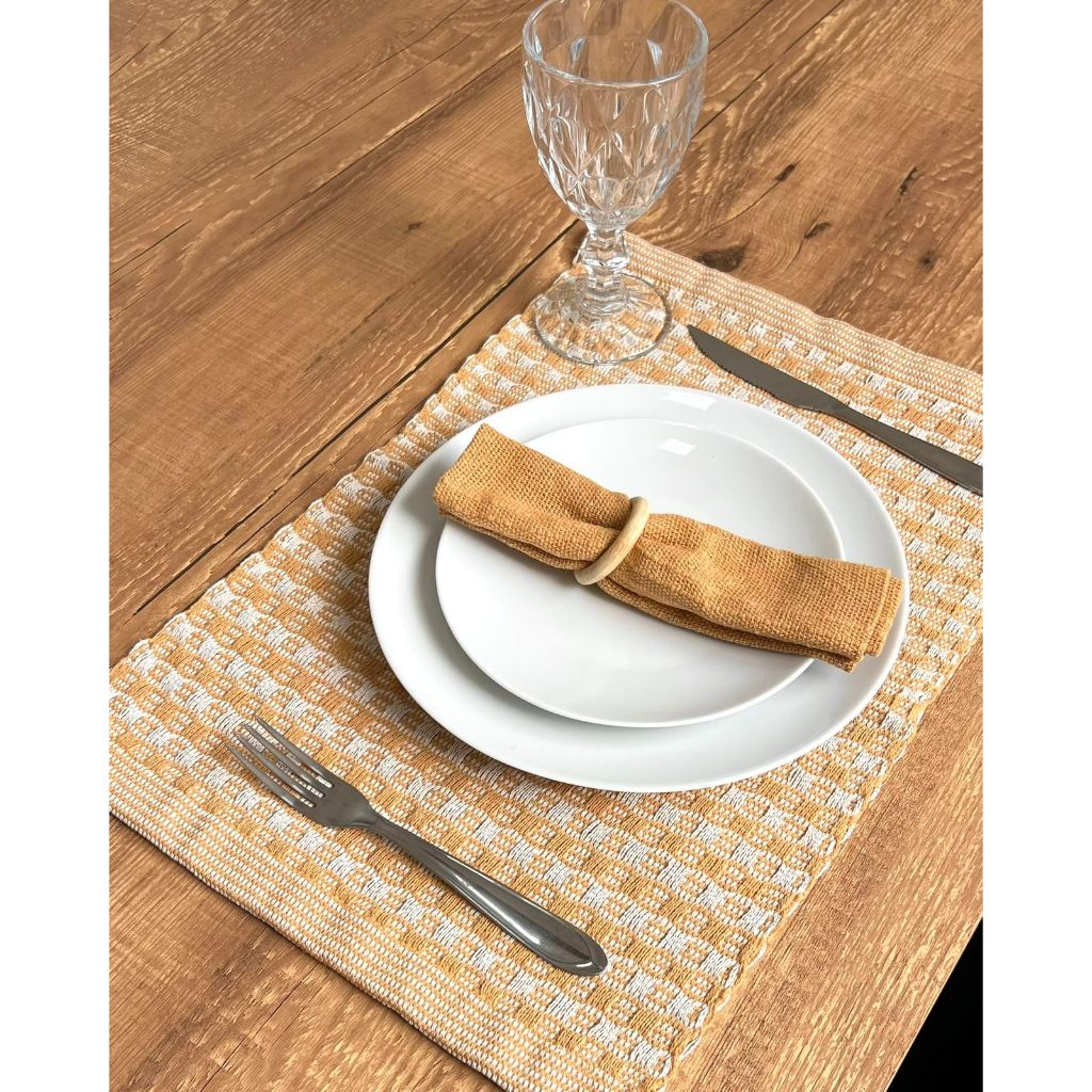 Visualização - Jogo Americano Retangular Artesanal Tear Mineiro Kit 4 Peças