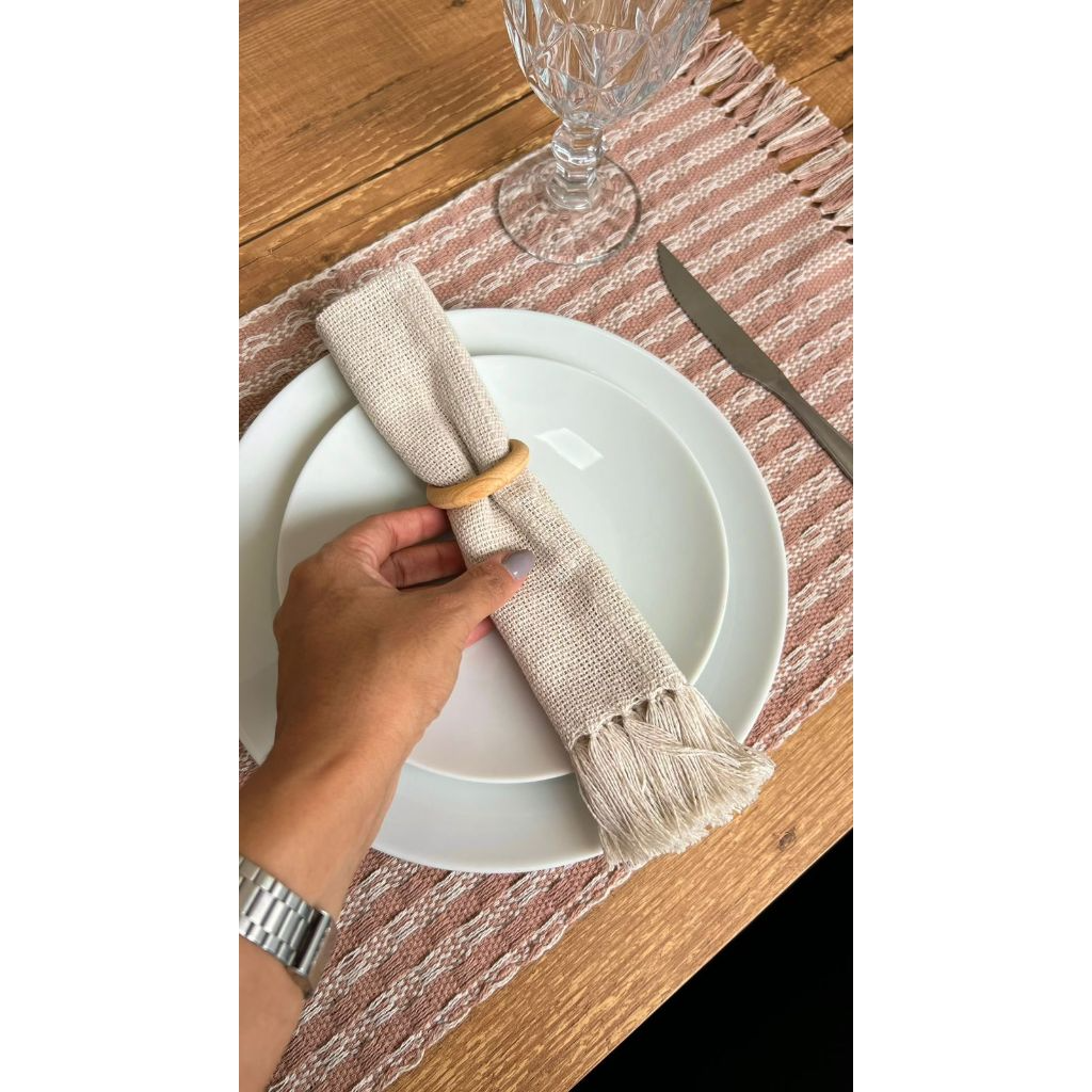 Visualização - Jogo Americano Retangular Artesanal Tear Mineiro Kit 4 Peças