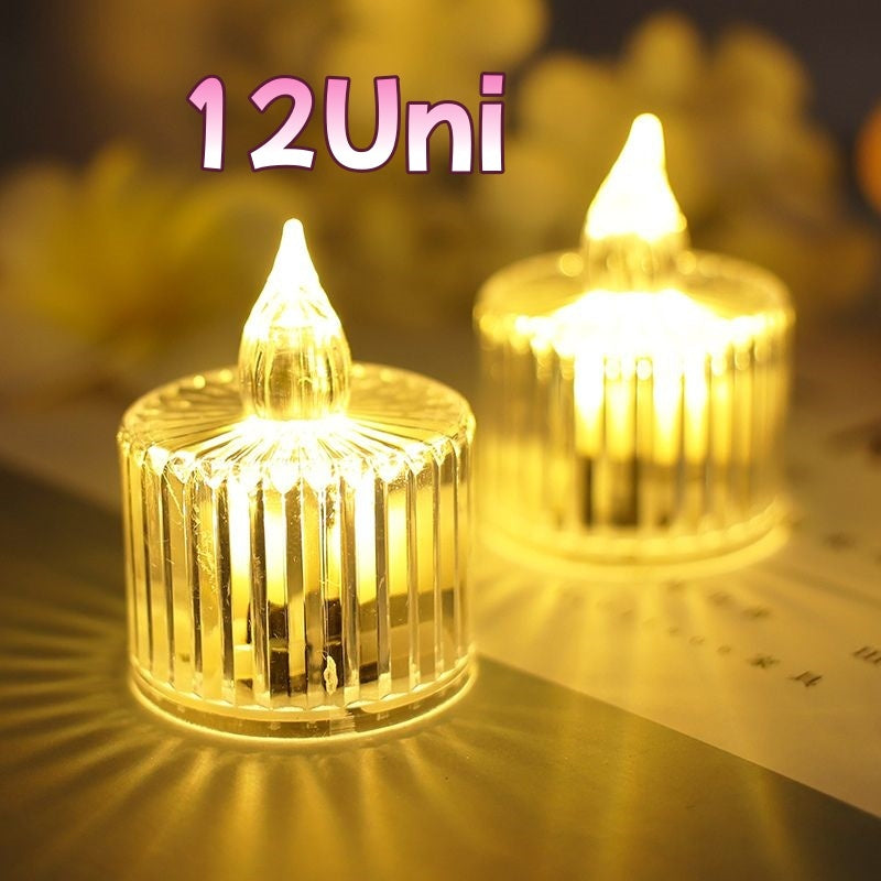 Visualização - Luminária Led Vela Clássica Kit 12 Peças