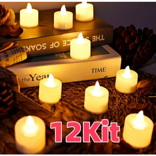 Visualização - Luminária Led Vela Clássica Kit 12 Peças