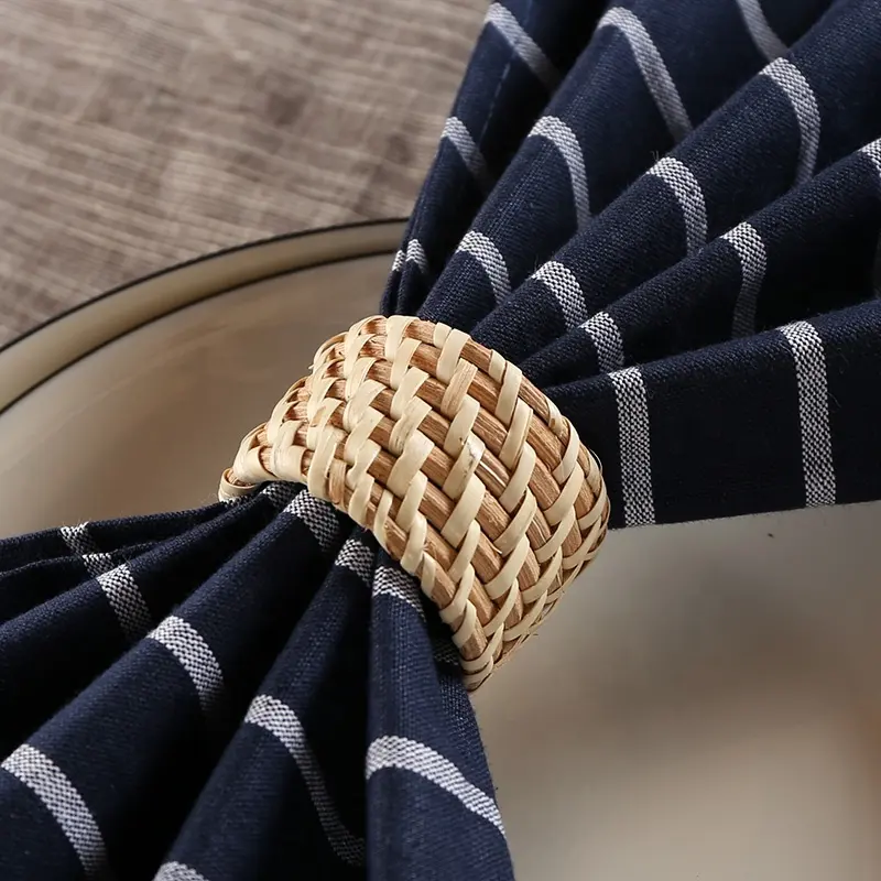Visualização - Argola de Guardanapo KoriHome 4 Peças Rattan Design Minimalista e Elegante